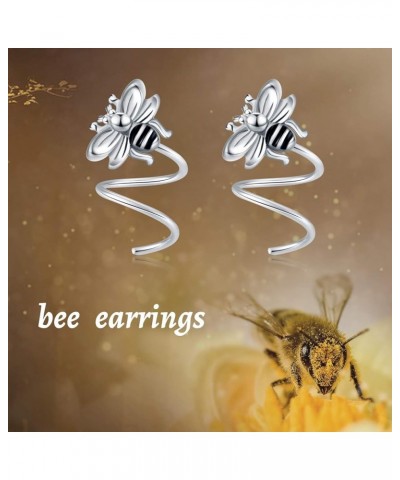 Mermaid/Tulip/Bee/Lightning/Snake/Pearl Crawler Climber Earrings Sterling Silver Jewelry Gifts for Women Girls Bee Wrap $20.6...