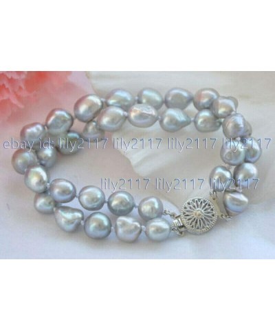 Bracelets 2 Rows Natural Gray 7-8/8-9/9-10mm Baroque Freshwater Pearl Bracelets 7.5" AAA 8-9mm $12.49 Beading & Jewelry Making