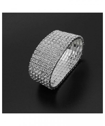 Ladies Rhinestone Bracelet Stretch Silver Tone Womens Elastic Bracelet Bangles Small Wrist Gold Tone Silver 7 $8.99 Bracelets