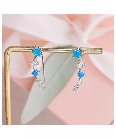 Star Opal Ear Cuffs Climber Earrings, 14K Gold CZ Ear Crawler Earrings for Women Girls Small Cartilage Stud Earrings Fashion ...