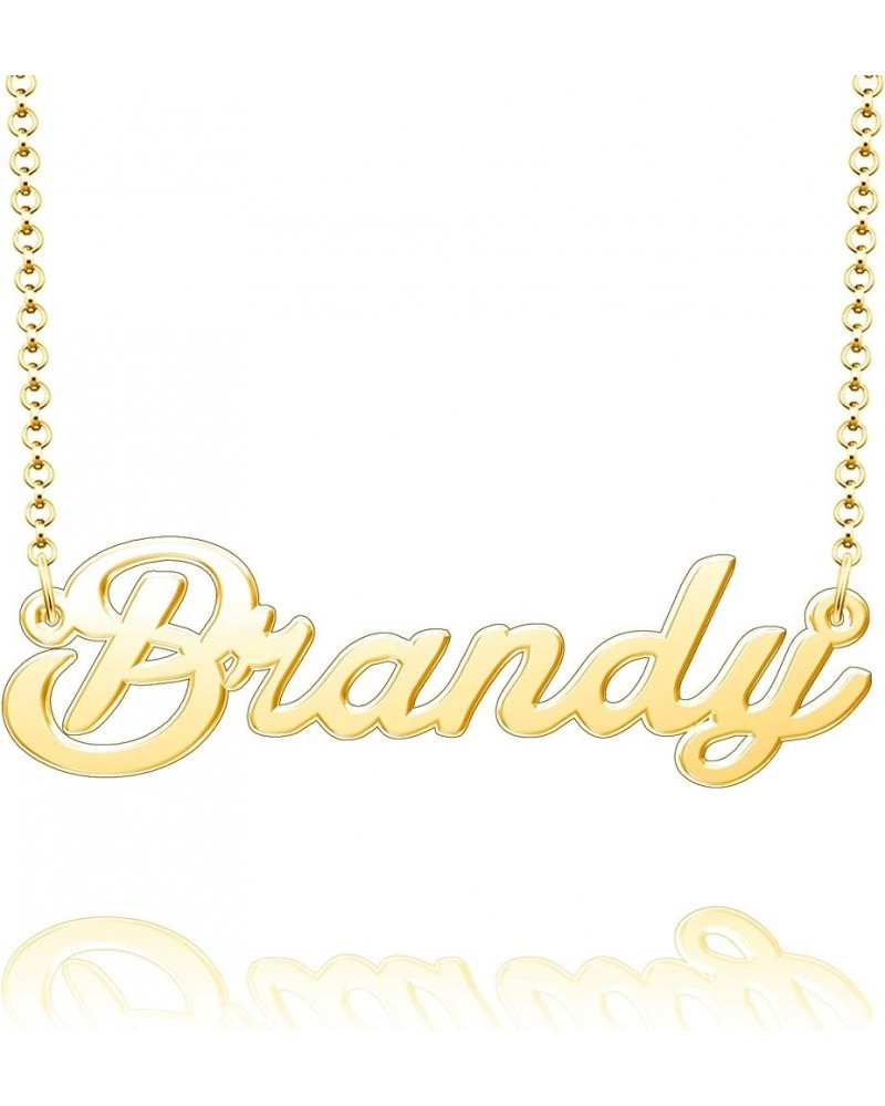 Sterling Silver Pendant Customized Plate Personalized Name Necklace Gift for Women Couple Brandy Gold $10.49 Necklaces