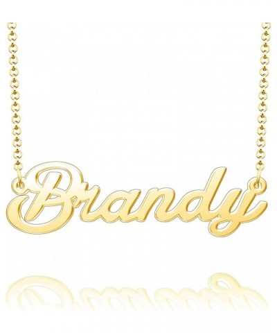 Sterling Silver Pendant Customized Plate Personalized Name Necklace Gift for Women Couple Brandy Gold $10.49 Necklaces