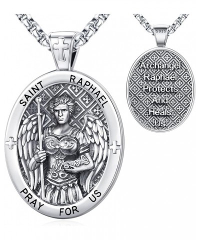 Jewelry Gifts - Saint Medals Amulet Necklace 925 Sterling Silver Protection Jewelry for Men Women with 22"+2" Rolo Chain E1-S...