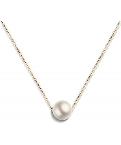 Stainless Steel Chain Faux Pearl Classical Simple Collar Necklace Gold $5.09 Necklaces