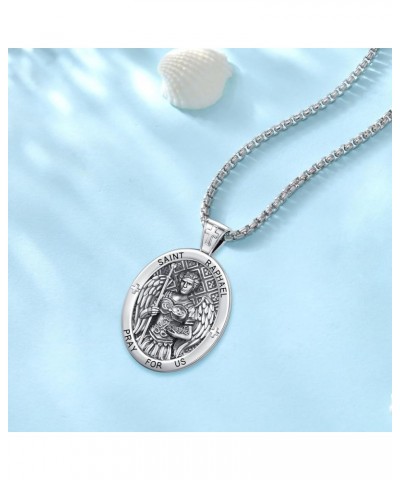 Jewelry Gifts - Saint Medals Amulet Necklace 925 Sterling Silver Protection Jewelry for Men Women with 22"+2" Rolo Chain E1-S...