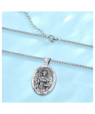 Jewelry Gifts - Saint Medals Amulet Necklace 925 Sterling Silver Protection Jewelry for Men Women with 22"+2" Rolo Chain E1-S...