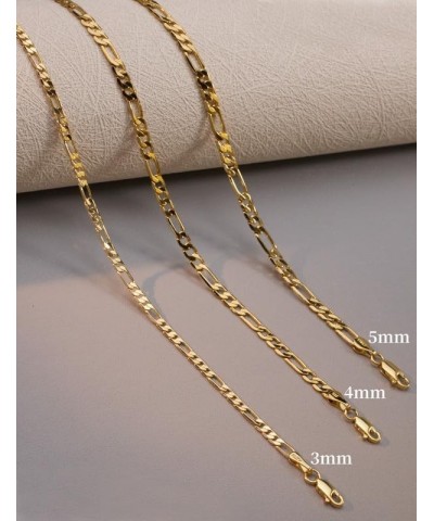 925 Sterling Silver Figaro Chain 3/4/5mm Necklace for Men Diamond Cut Gold Figaro Link Chain for Women 16-30 Inches 26 4mm Go...