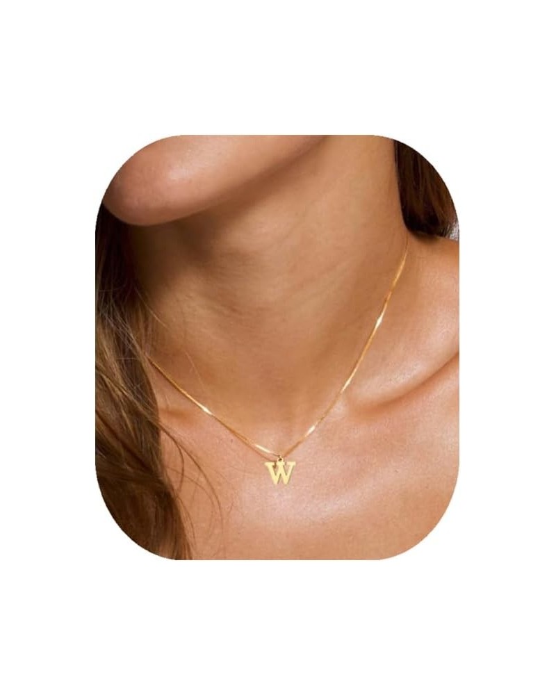 Initial Necklaces for Women Girls, Dainty Gold Necklace for women Trendy A-Z Initial Necklace Gold Chain Necklace Herringbone...