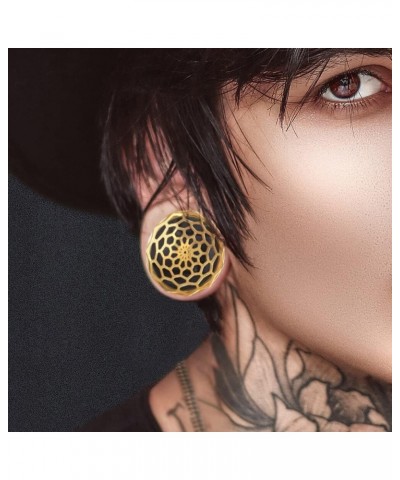 2 PCS Hypoallergenic 316 Stainless Steel 0G-1" Sunflower Ear Gauges Single Flared Ear Tunnels Fashion Expander Stretcher Body...