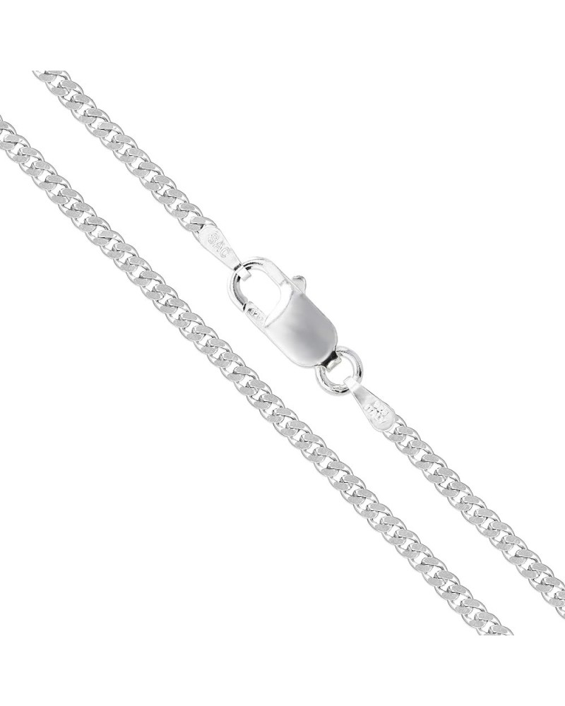 Men's Women's Sterling Silver Flat Curb Chain 1.2mm-4.4mm Solid 925 Italy Link Necklace 2.0mm Length 26 Inches $10.63 Necklaces