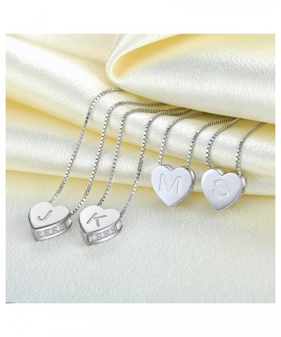 Initial Necklace 925 Sterling Silver Heart Letter Pendant 26 Alphabet Necklace for Women Letter U $24.20 Necklaces