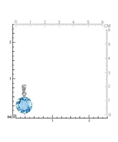 12MM Round Shape Gemstone White Gold Plated 925 Sterling Silver Solitaire Pendant Jewelry for Women genuine blue topaz $29.28...