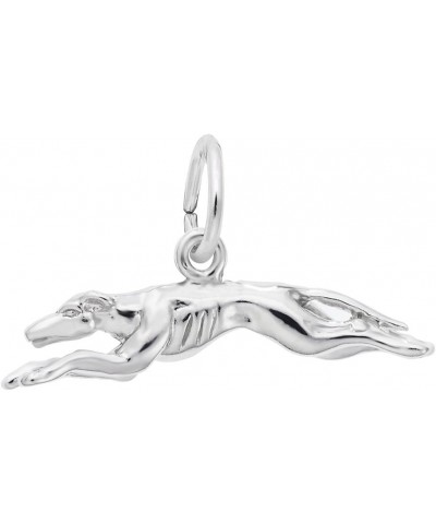 Greyhound Charm, Charms for Bracelets and Necklaces White Gold $19.82 Bracelets