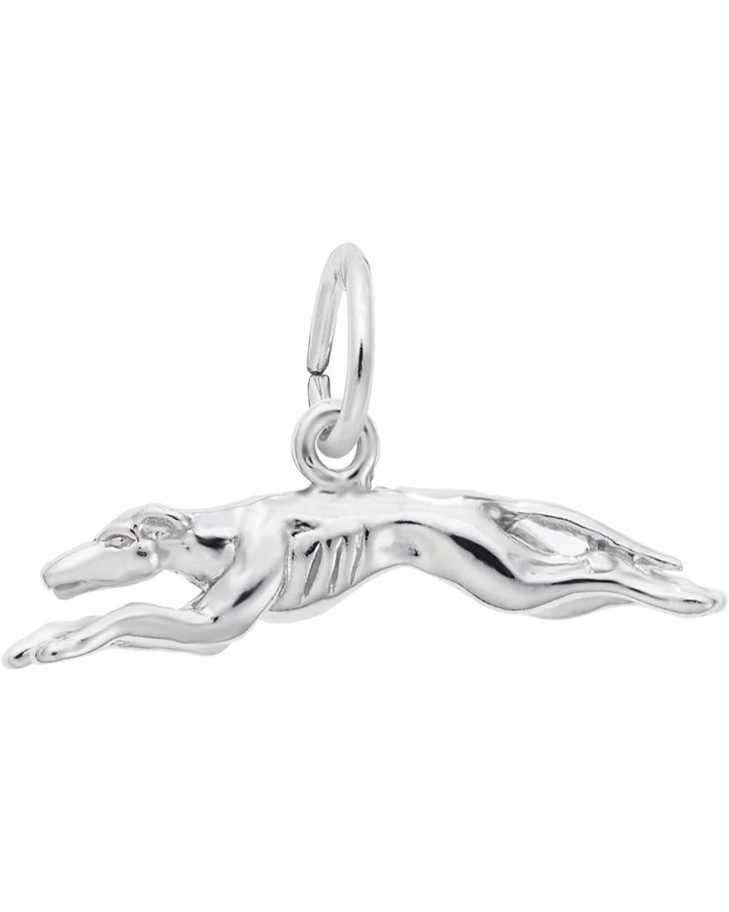 Greyhound Charm, Charms for Bracelets and Necklaces White Gold $19.82 Bracelets