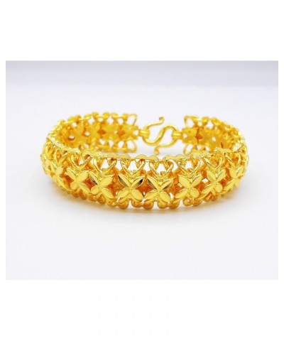 Flower Lai Thai Gold Plated Bangle 22k 24k Thai Baht Yellow Gold Filled Jewelry Bracelet 7 inch For Women $25.99 Bracelets