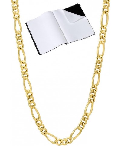 3mm-5mm 14k Yellow Gold Plated Flat Figaro Chain Necklace or Bracelet 16.0 Inches 3mm Necklace $23.19 Necklaces