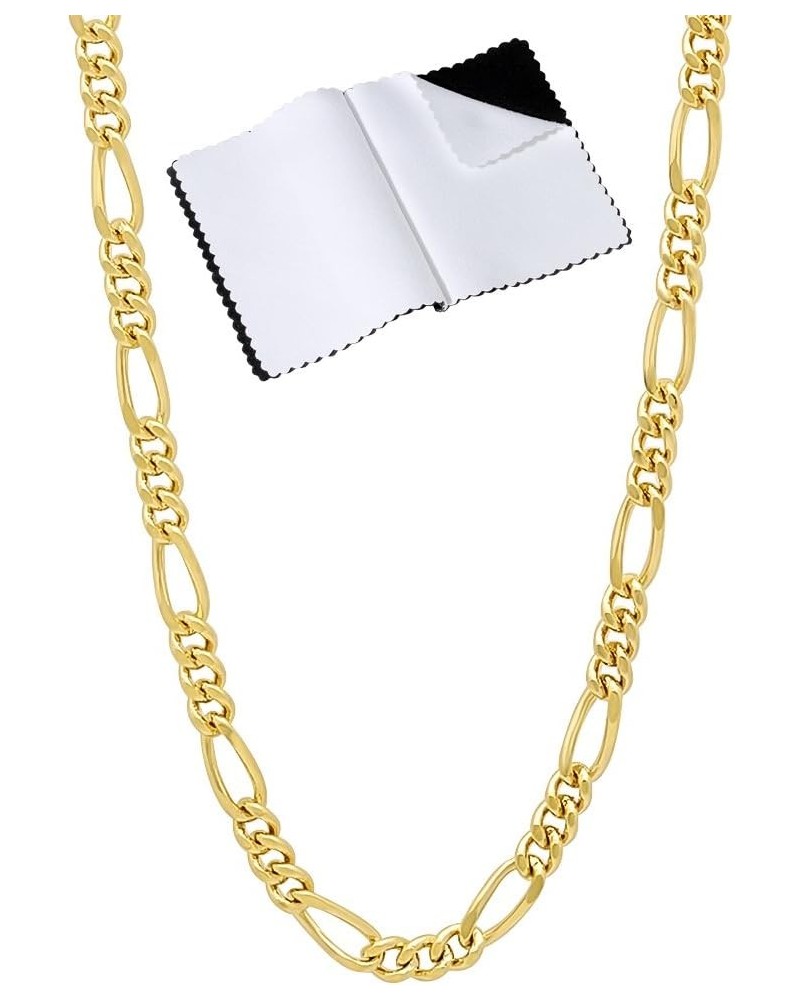 3mm-5mm 14k Yellow Gold Plated Flat Figaro Chain Necklace or Bracelet 16.0 Inches 3mm Necklace $23.19 Necklaces