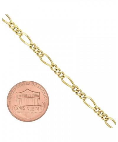 3mm-5mm 14k Yellow Gold Plated Flat Figaro Chain Necklace or Bracelet 16.0 Inches 3mm Necklace $23.19 Necklaces