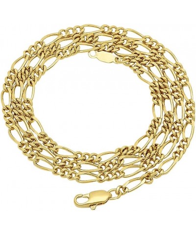 3mm-5mm 14k Yellow Gold Plated Flat Figaro Chain Necklace or Bracelet 16.0 Inches 3mm Necklace $23.19 Necklaces