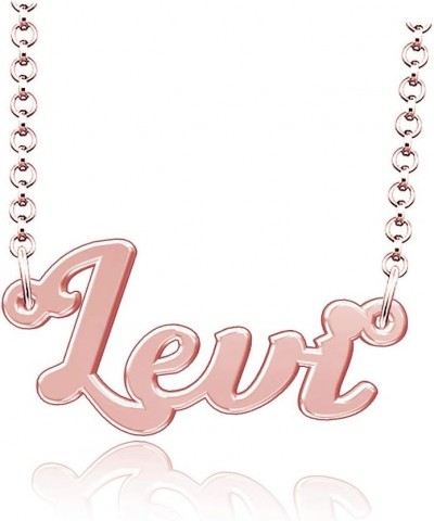 Customized Levi Name Necklace Sterling Silver Plated Custom Made of Last Name Gift for Family Font9-Rose Gold $14.39 Necklaces