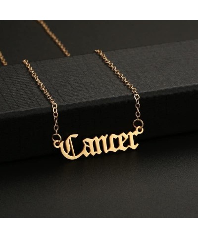 18K Gold Plated Astrology Necklace Jewelry 12 Zodiac Pendant Horoscope Constellations Necklace for Women Girls Aries $5.99 Ne...