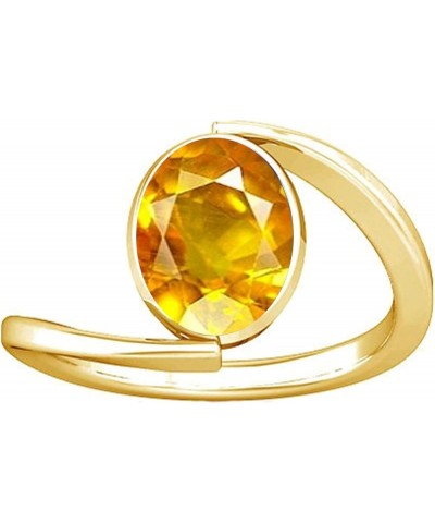 6.25-6.50 Carat Yellow Sapphire Pukhraj Gemstone Panchdhatu Ring For Women 4.75 $41.65 Rings