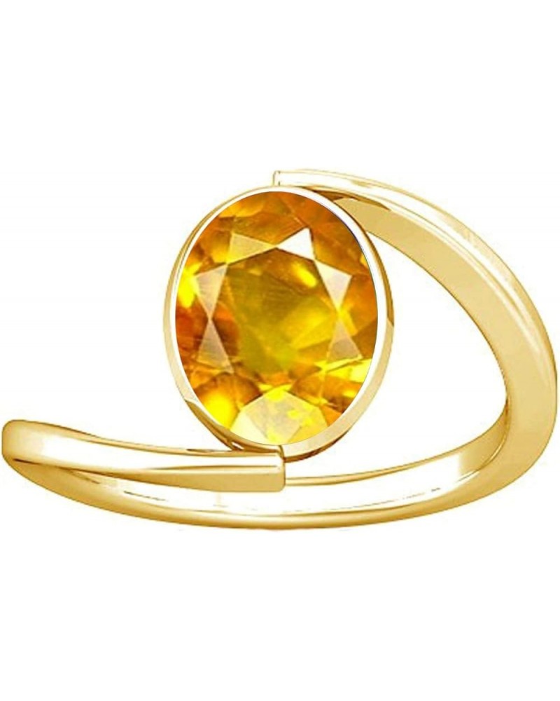 6.25-6.50 Carat Yellow Sapphire Pukhraj Gemstone Panchdhatu Ring For Women 4.75 $41.65 Rings