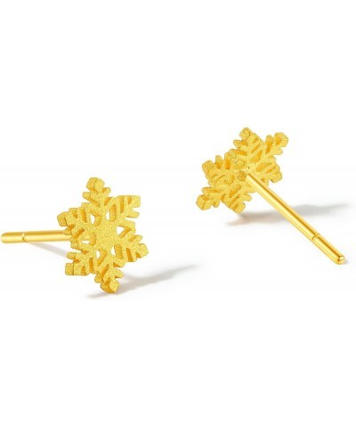 24K Gold Earrings for Women Stud Earrings Snow Studs with Box $98.70 Earrings