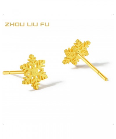 24K Gold Earrings for Women Stud Earrings Snow Studs with Box $98.70 Earrings