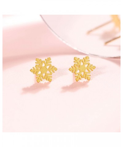 24K Gold Earrings for Women Stud Earrings Snow Studs with Box $98.70 Earrings