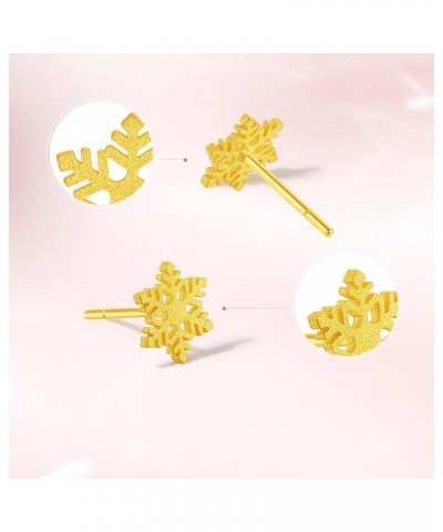 24K Gold Earrings for Women Stud Earrings Snow Studs with Box $98.70 Earrings