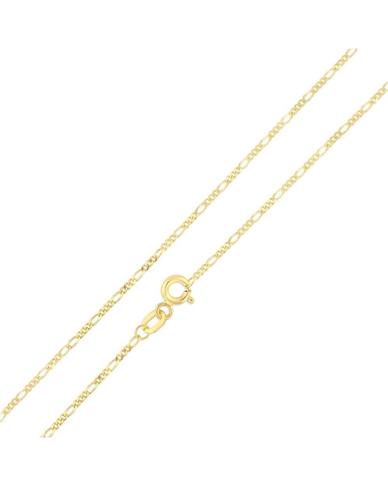 14K REAL Yellow Solid Gold 1.2mm Figaro 3+1 Chain Necklace with Spring Ring Clasp 18.0 Inches $47.74 Necklaces