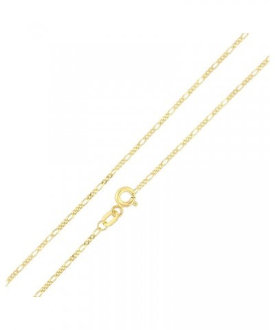 14K REAL Yellow Solid Gold 1.2mm Figaro 3+1 Chain Necklace with Spring Ring Clasp 18.0 Inches $47.74 Necklaces