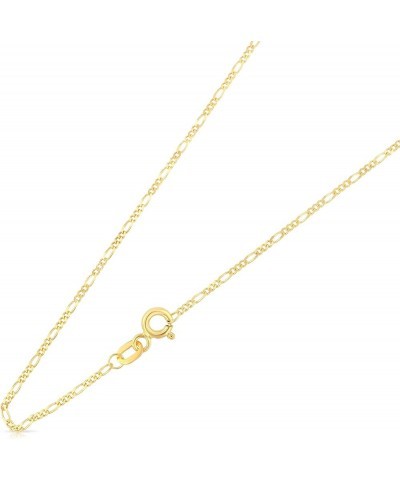 14K REAL Yellow Solid Gold 1.2mm Figaro 3+1 Chain Necklace with Spring Ring Clasp 18.0 Inches $47.74 Necklaces