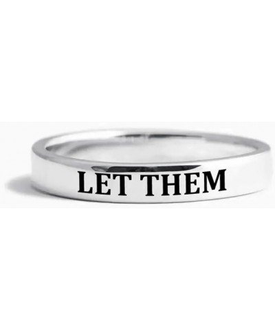 Let Them Ring, S925 Let Them Circle Ring, Self Worth Motivational Ring, Stainless Steel Stackable Rings Inspirational Friends...