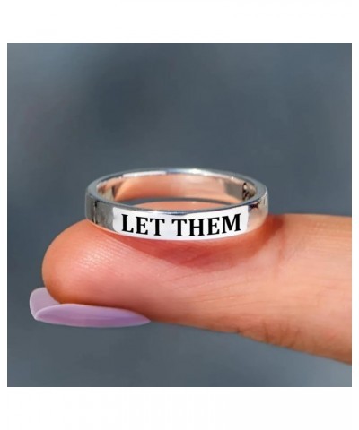 Let Them Ring, S925 Let Them Circle Ring, Self Worth Motivational Ring, Stainless Steel Stackable Rings Inspirational Friends...