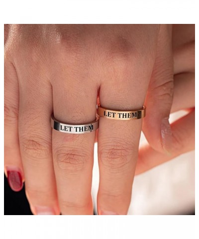 Let Them Ring, S925 Let Them Circle Ring, Self Worth Motivational Ring, Stainless Steel Stackable Rings Inspirational Friends...