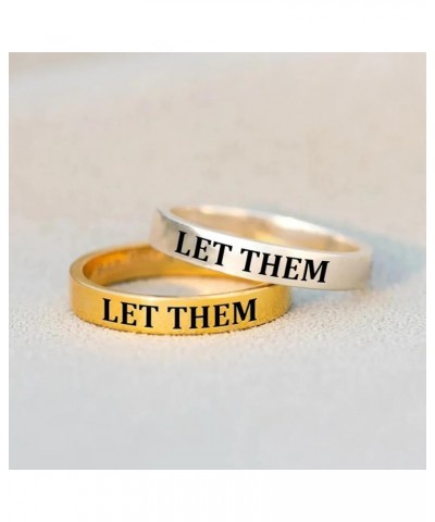 Let Them Ring, S925 Let Them Circle Ring, Self Worth Motivational Ring, Stainless Steel Stackable Rings Inspirational Friends...