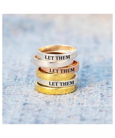 Let Them Ring, S925 Let Them Circle Ring, Self Worth Motivational Ring, Stainless Steel Stackable Rings Inspirational Friends...