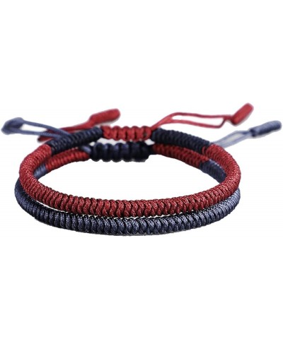 Handmade Weave Tibetan Buddhist Woven Knots Bracelets Mens Womens Lucky Red String Bracelets for Protection Jewelry 2pcs red ...