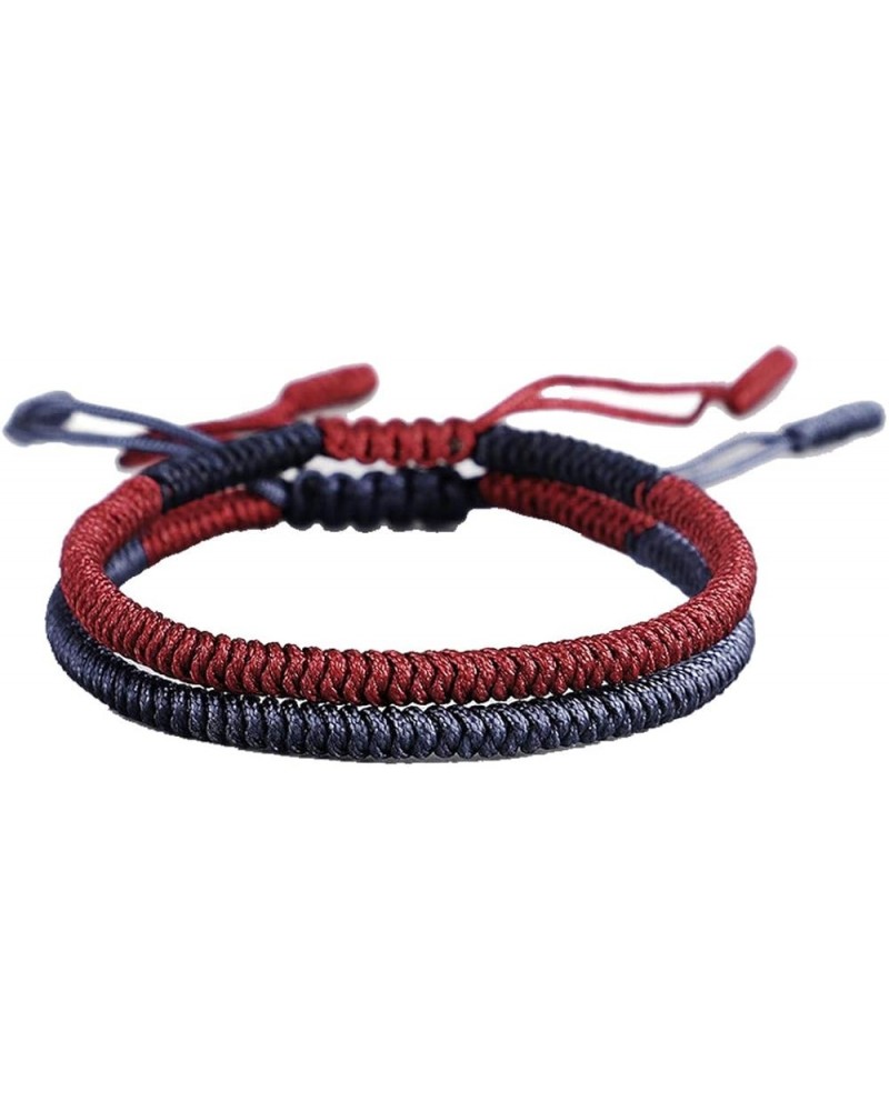 Handmade Weave Tibetan Buddhist Woven Knots Bracelets Mens Womens Lucky Red String Bracelets for Protection Jewelry 2pcs red ...