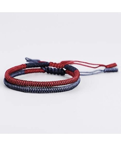 Handmade Weave Tibetan Buddhist Woven Knots Bracelets Mens Womens Lucky Red String Bracelets for Protection Jewelry 2pcs red ...