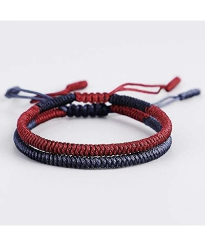 Handmade Weave Tibetan Buddhist Woven Knots Bracelets Mens Womens Lucky Red String Bracelets for Protection Jewelry 2pcs red ...