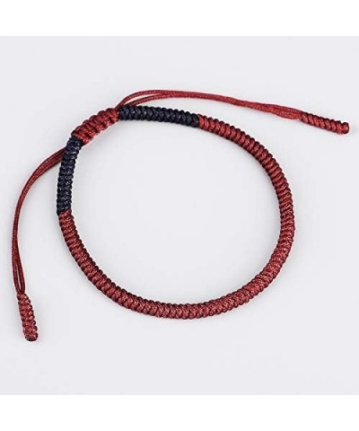 Handmade Weave Tibetan Buddhist Woven Knots Bracelets Mens Womens Lucky Red String Bracelets for Protection Jewelry 2pcs red ...