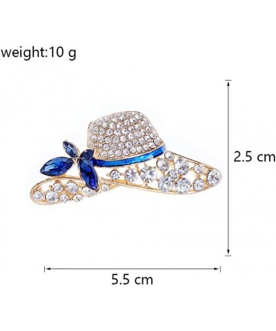 Delicate Hat Lapel Brooch Pin for Women Girls Rhinestone Crystal Cap Pin Clip Dress Suit Sweater Scarves Jackets Collar Backp...