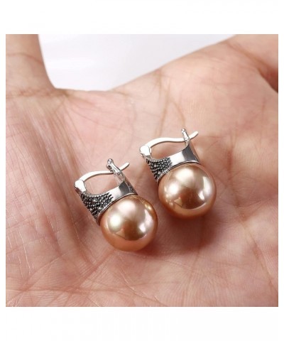 Pearl Earrings 18K White Gold Plated 925 Sterling Silver Pearl Earrings Simulated/Glass Pearl Drop Earrings Pearl Dangle Stud...