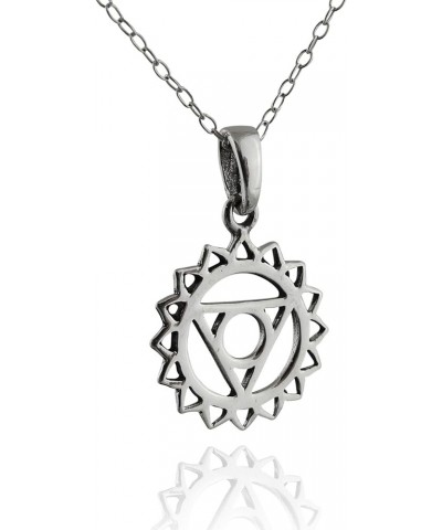 Sterling Silver Religious Symbol Pendant Necklace for Men and Women THROAT CHAKRA OUTLINE $13.63 Necklaces