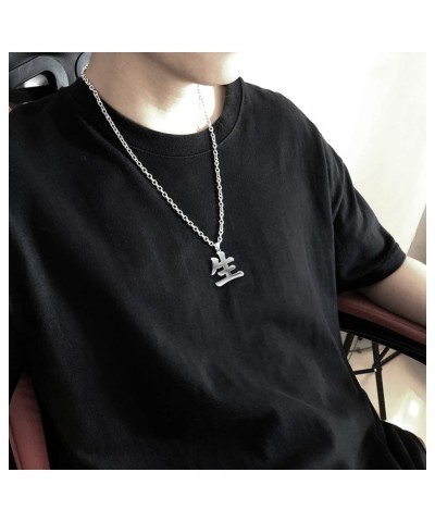 Life Kanji Elements Necklaces for Japanese Stainless Steel Pendant Chain Necklace Men Women Life Kanji Necklaces $11.96 Neckl...