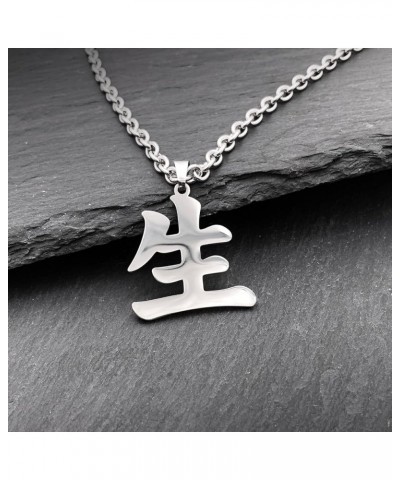 Life Kanji Elements Necklaces for Japanese Stainless Steel Pendant Chain Necklace Men Women Life Kanji Necklaces $11.96 Neckl...