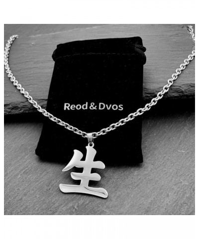 Life Kanji Elements Necklaces for Japanese Stainless Steel Pendant Chain Necklace Men Women Life Kanji Necklaces $11.96 Neckl...